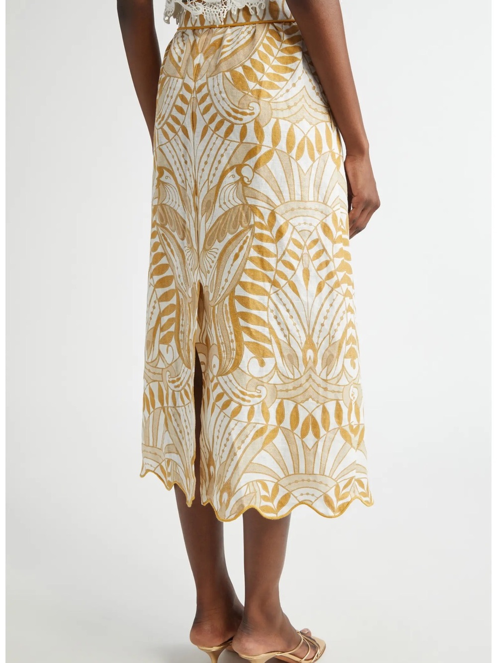 NWT Farm Rio Nature Lace EuroFlax Skirt - Picture 3 of 9